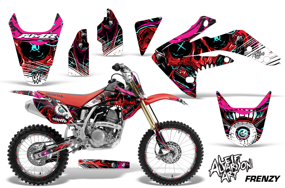 Graphics Kit Decal Sticker Wrap + # Plates For Honda CRF150R 2007-2016 FRENZY RED-atv motorcycle utv parts accessories gear helmets jackets gloves pantsAll Terrain Depot