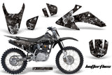 Graphics Kit Decal Wrap + # Plates For Honda CRF150 CRF230F 2008-2014 BUTTERFLIES SILVER BLACK