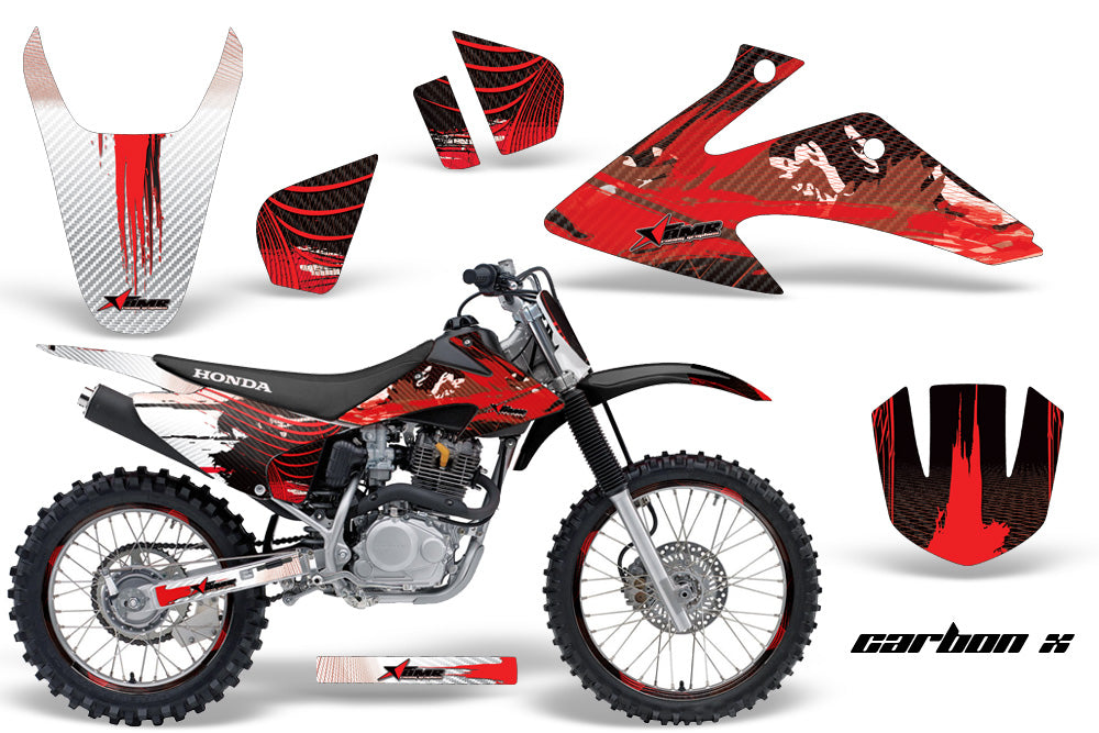 Graphics Kit Decal Wrap + # Plates For Honda CRF150 CRF230F 2008-2014 CARBONX RED-atv motorcycle utv parts accessories gear helmets jackets gloves pantsAll Terrain Depot