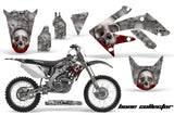 Dirt Bike Graphics Kit Decal Sticker Wrap For Honda CRF250R 2004-2009 BONES SILVER