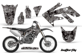 Dirt Bike Graphics Kit Decal Sticker Wrap For Honda CRF250R 2004-2009 BUTTERFLIES BLACK SILVER-atv motorcycle utv parts accessories gear helmets jackets gloves pantsAll Terrain Depot