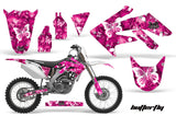 Dirt Bike Graphics Kit Decal Sticker Wrap For Honda CRF250R 2004-2009 BUTTERFLIES WHITE PINK