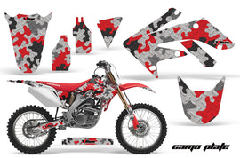 Dirt Bike Graphics Kit Decal Sticker Wrap For Honda CRF250R 2004-2009 CAMOPLATE RED-atv motorcycle utv parts accessories gear helmets jackets gloves pantsAll Terrain Depot