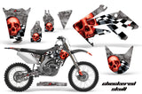 Dirt Bike Graphics Kit Decal Sticker Wrap For Honda CRF250R 2004-2009 CHECKERED RED SILVER
