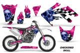 Dirt Bike Graphics Kit Decal Sticker Wrap For Honda CRF250R 2004-2009 CHECKERED BLUE PINK