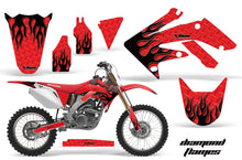 Load image into Gallery viewer, Dirt Bike Graphics Kit Decal Sticker Wrap For Honda CRF250R 2004-2009 DIAMOND FLAMES BLACK RED-atv motorcycle utv parts accessories gear helmets jackets gloves pantsAll Terrain Depot