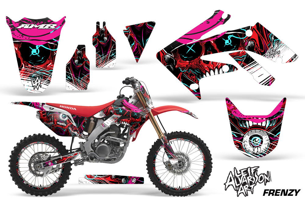 Graphics Kit Decal Sticker Wrap + # Plates For Honda CRF250R 2004-2009 FRENZY RED-atv motorcycle utv parts accessories gear helmets jackets gloves pantsAll Terrain Depot