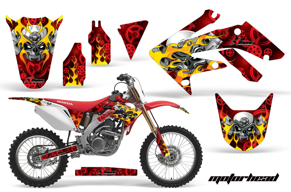 Dirt Bike Graphics Kit Decal Sticker Wrap For Honda CRF250R 2004-2009 MOTORHEAD RED-atv motorcycle utv parts accessories gear helmets jackets gloves pantsAll Terrain Depot