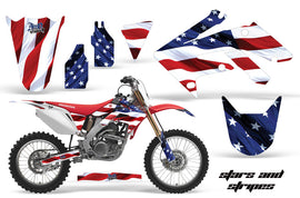 Dirt Bike Graphics Kit Decal Sticker Wrap For Honda CRF250R 2004-2009 USA FLAG-atv motorcycle utv parts accessories gear helmets jackets gloves pantsAll Terrain Depot
