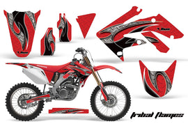 Dirt Bike Graphics Kit Decal Sticker Wrap For Honda CRF250R 2004-2009 TRIBAL BLACK RED-atv motorcycle utv parts accessories gear helmets jackets gloves pantsAll Terrain Depot