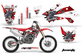 Dirt Bike Graphics Kit Decal Sticker Wrap For Honda CRF250R 2004-2009 TOXIC RED WHITE-atv motorcycle utv parts accessories gear helmets jackets gloves pantsAll Terrain Depot