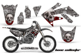 Graphics Kit Decal Sticker Wrap + # Plates For Honda CRF250R 2004-2009 BONES SILVER