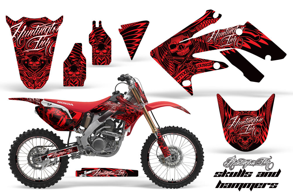 Graphics Kit Decal Sticker Wrap + # Plates For Honda CRF250R 2004-2009 HISH RED-atv motorcycle utv parts accessories gear helmets jackets gloves pantsAll Terrain Depot