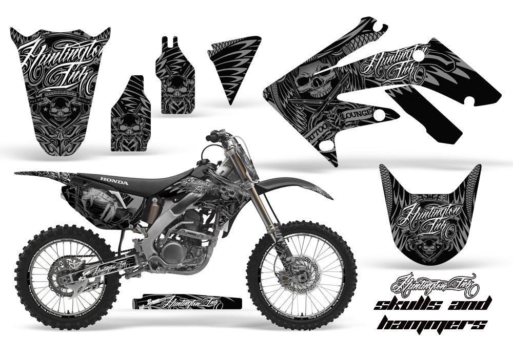 Graphics Kit Decal Sticker Wrap + # Plates For Honda CRF250R 2004-2009 HISH SILVER-atv motorcycle utv parts accessories gear helmets jackets gloves pantsAll Terrain Depot