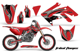 Graphics Kit Decal Sticker Wrap + # Plates For Honda CRF250R 2004-2009 TRIBAL BLACK RED-atv motorcycle utv parts accessories gear helmets jackets gloves pantsAll Terrain Depot