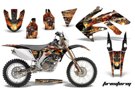 Dirt Bike Decal Graphics Kit MX Sticker Wrap For Honda CRF250X 2004-2017 FIRESTORM BLACK-atv motorcycle utv parts accessories gear helmets jackets gloves pantsAll Terrain Depot