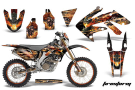 Graphics Kit Decal Sticker Wrap + # Plates For Honda CRF250X 2004-2017 FIRESTORM BLACK-atv motorcycle utv parts accessories gear helmets jackets gloves pantsAll Terrain Depot