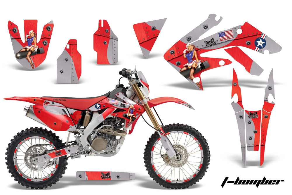 Graphics Kit Decal Sticker Wrap + # Plates For Honda CRF250X 2004-2017 TBOMBER RED-atv motorcycle utv parts accessories gear helmets jackets gloves pantsAll Terrain Depot