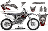 Dirt Bike Graphics Kit Decal Sticker Wrap For Honda CRF450R 2005-2008 BONES SILVER
