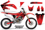 Dirt Bike Graphics Kit Decal Sticker Wrap For Honda CRF450R 2005-2008 DIAMOND FLAMES RED BLACK