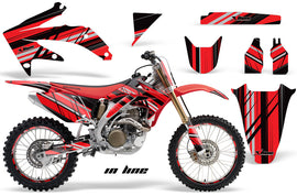 Graphics Kit Decal Sticker Wrap + # Plates For Honda CRF450R 2005-2008 INLINE RED BLACK-atv motorcycle utv parts accessories gear helmets jackets gloves pantsAll Terrain Depot