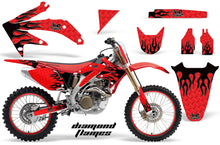 Load image into Gallery viewer, Graphics Kit Decal Sticker Wrap + # Plates For Honda CRF450R 2005-2008 DIAMOND FLAMES RED BLACK-atv motorcycle utv parts accessories gear helmets jackets gloves pantsAll Terrain Depot