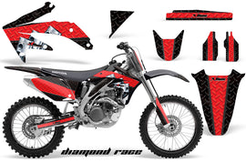 Graphics Kit Decal Sticker Wrap + # Plates For Honda CRF450R 2005-2008 DIAMOND RACE BLACK RED-atv motorcycle utv parts accessories gear helmets jackets gloves pantsAll Terrain Depot