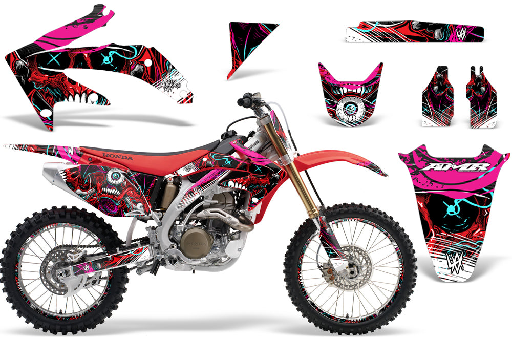 Graphics Kit Decal Sticker Wrap + # Plates For Honda CRF450R 2005-2008 FRENZY RED-atv motorcycle utv parts accessories gear helmets jackets gloves pantsAll Terrain Depot