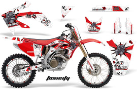Graphics Kit Decal Sticker Wrap + # Plates For Honda CRF450R 2005-2008 TOXIC RED WHITE-atv motorcycle utv parts accessories gear helmets jackets gloves pantsAll Terrain Depot