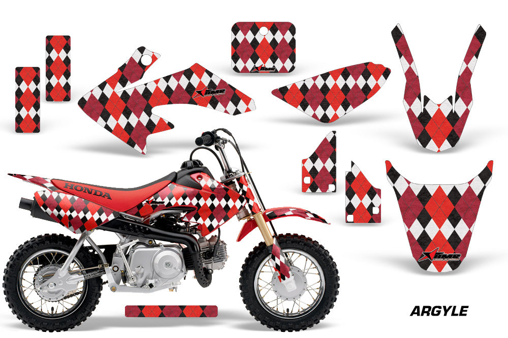 Dirt Bike Graphics Kit Decal Wrap For Honda CRF50 CRF 50 2014-2018 ARGYLE RED-atv motorcycle utv parts accessories gear helmets jackets gloves pantsAll Terrain Depot