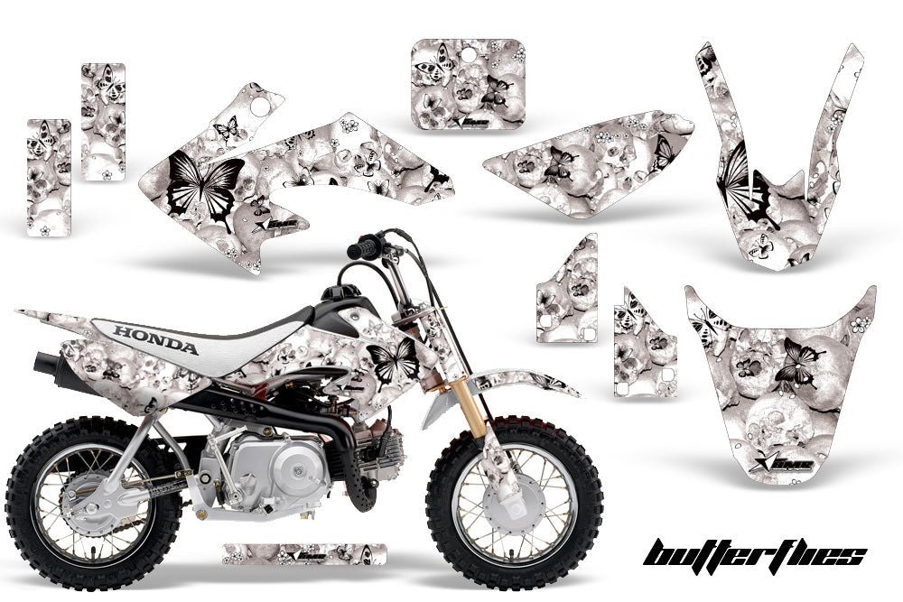 Dirt Bike Graphics Kit Decal Wrap For Honda CRF50 CRF 50 2014-2018 BUTTERFLIES BLACK WHITE-atv motorcycle utv parts accessories gear helmets jackets gloves pantsAll Terrain Depot