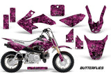 Dirt Bike Graphics Kit Decal Wrap For Honda CRF50 CRF 50 2014-2018 BUTTERFLIES BLACK PURPLE