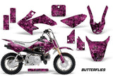 Dirt Bike Graphics Kit Decal Wrap For Honda CRF50 CRF 50 2004-2013 BUTTERFLIES BLACK PURPLE