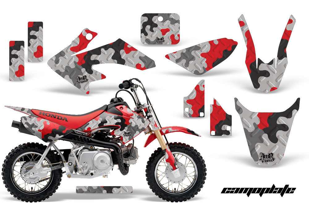 Dirt Bike Graphics Kit Decal Wrap For Honda CRF50 CRF 50 2014-2018 CAMOPLATE RED-atv motorcycle utv parts accessories gear helmets jackets gloves pantsAll Terrain Depot