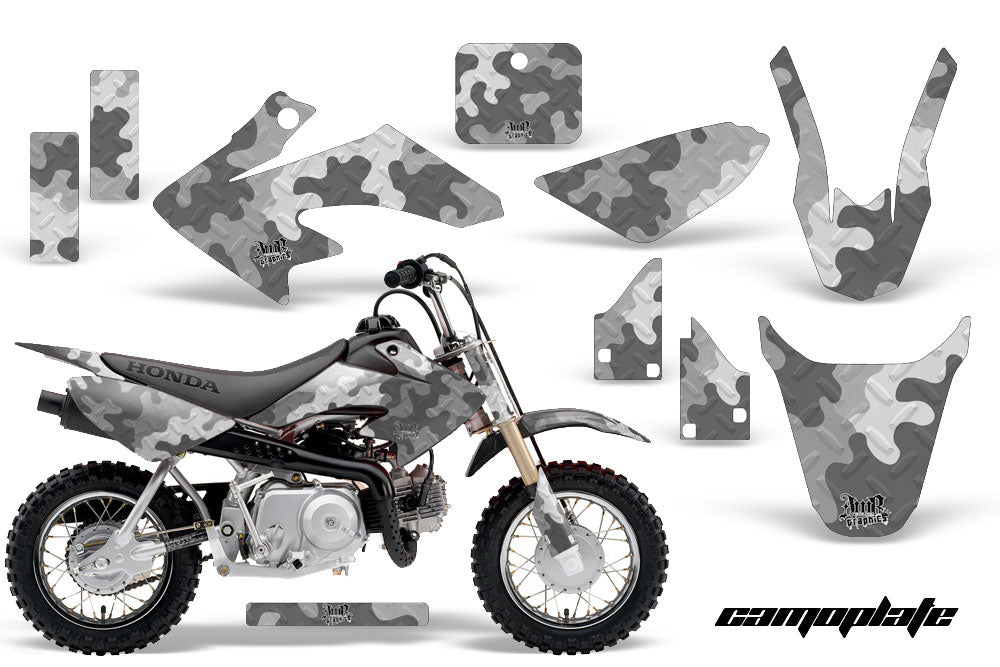 Dirt Bike Graphics Kit Decal Wrap For Honda CRF50 CRF 50 2014-2018 CAMOPLATE SILVER-atv motorcycle utv parts accessories gear helmets jackets gloves pantsAll Terrain Depot