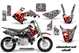 Dirt Bike Graphics Kit Decal Wrap For Honda CRF50 CRF 50 2004-2013 CHECKERED RED SILVER-atv motorcycle utv parts accessories gear helmets jackets gloves pantsAll Terrain Depot
