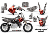 Dirt Bike Graphics Kit Decal Wrap For Honda CRF50 CRF 50 2014-2018 CHECKERED RED SILVER