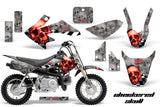 Dirt Bike Graphics Kit Decal Wrap For Honda CRF50 CRF 50 2004-2013 CHECKERED RED SILVER
