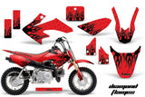 Dirt Bike Graphics Kit Decal Wrap For Honda CRF50 CRF 50 2004-2013 DIAMOND FLAMES BLACK RED
