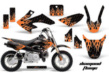 Dirt Bike Graphics Kit Decal Wrap For Honda CRF50 CRF 50 2014-2018 DIAMOND FLAMES ORANGE BLACK