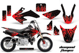 Dirt Bike Graphics Kit Decal Wrap For Honda CRF50 CRF 50 2014-2018 DIAMOND FLAMES RED BLACK