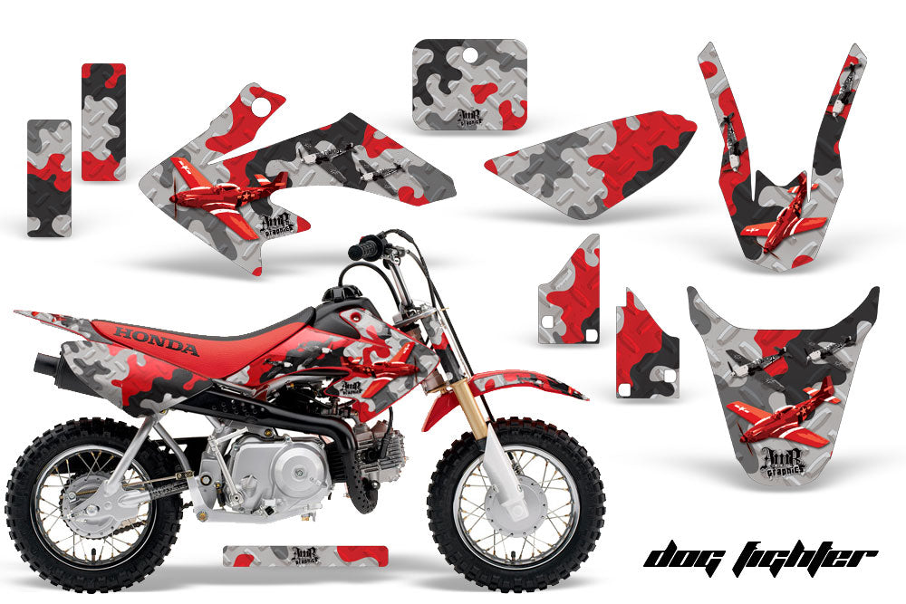 Dirt Bike Graphics Kit Decal Wrap For Honda CRF50 CRF 50 2004-2013 DOGFIGHT RED-atv motorcycle utv parts accessories gear helmets jackets gloves pantsAll Terrain Depot