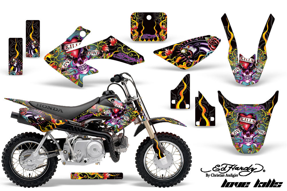 Dirt Bike Graphics Kit Decal Wrap For Honda CRF50 CRF 50 2014-2018 EDHLK BLACK-atv motorcycle utv parts accessories gear helmets jackets gloves pantsAll Terrain Depot