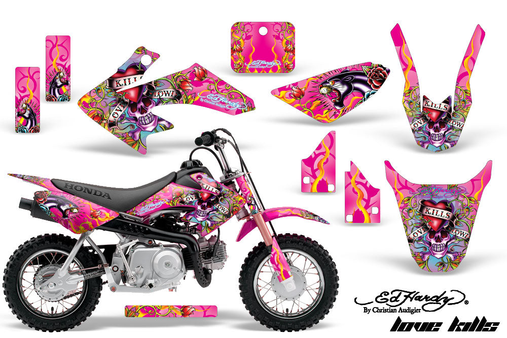Dirt Bike Graphics Kit Decal Wrap For Honda CRF50 CRF 50 2014-2018 EDHLK PINK-atv motorcycle utv parts accessories gear helmets jackets gloves pantsAll Terrain Depot