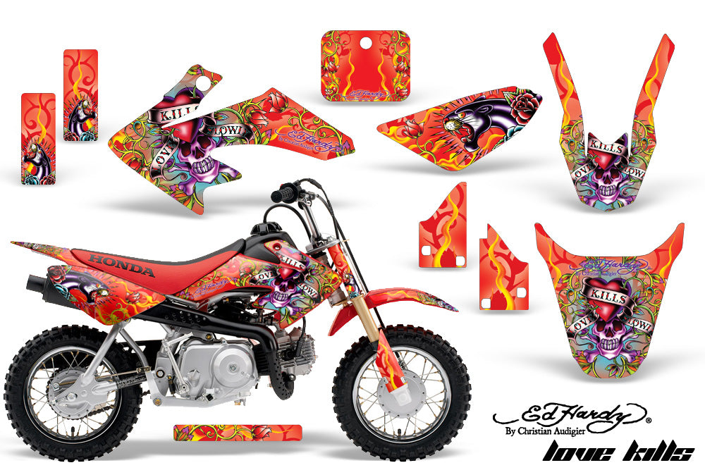 Dirt Bike Graphics Kit Decal Wrap For Honda CRF50 CRF 50 2014-2018 EDHLK RED-atv motorcycle utv parts accessories gear helmets jackets gloves pantsAll Terrain Depot