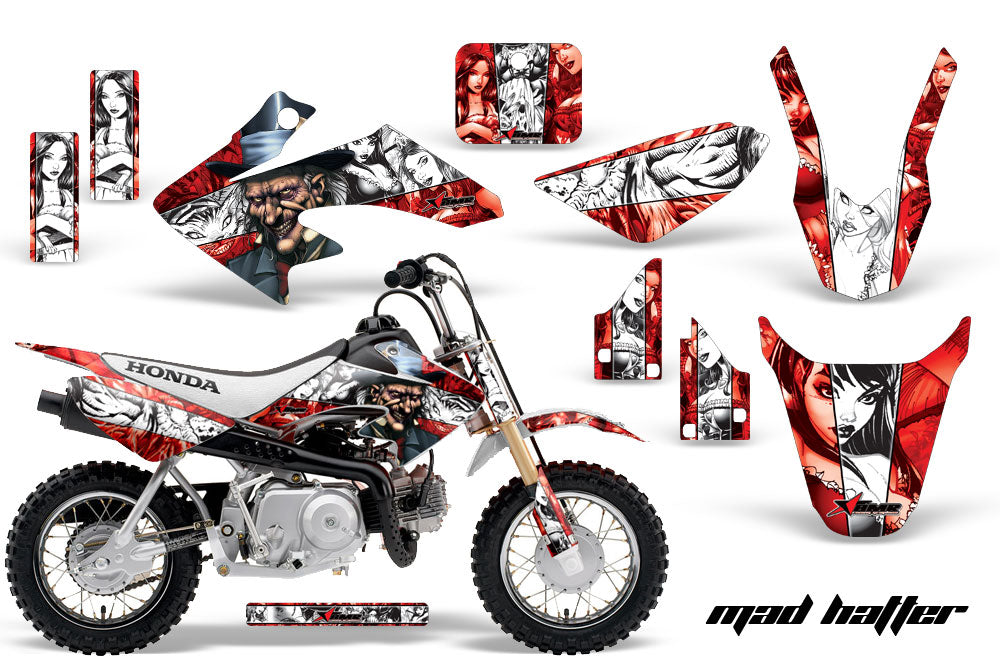 Dirt Bike Graphics Kit Decal Wrap For Honda CRF50 CRF 50 2014-2018 HATTER RED WHITE-atv motorcycle utv parts accessories gear helmets jackets gloves pantsAll Terrain Depot