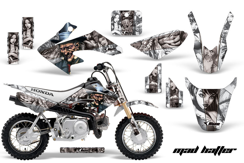 Dirt Bike Graphics Kit Decal Wrap For Honda CRF50 CRF 50 2014-2018 HATTER WHITE SILVER-atv motorcycle utv parts accessories gear helmets jackets gloves pantsAll Terrain Depot