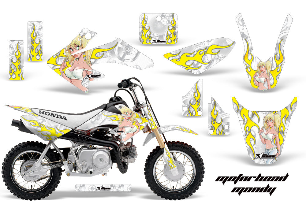 Dirt Bike Graphics Kit Decal Wrap For Honda CRF50 CRF 50 2014-2018 MOTO MANDY WHITE-atv motorcycle utv parts accessories gear helmets jackets gloves pantsAll Terrain Depot