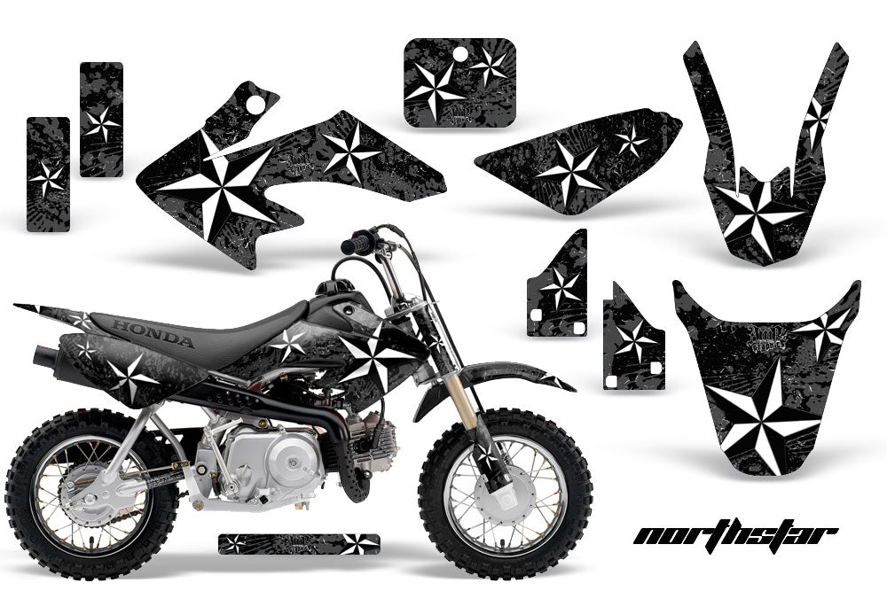 Dirt Bike Graphics Kit Decal Wrap For Honda CRF50 CRF 50 2014-2018 NORTHSTAR BLACK-atv motorcycle utv parts accessories gear helmets jackets gloves pantsAll Terrain Depot