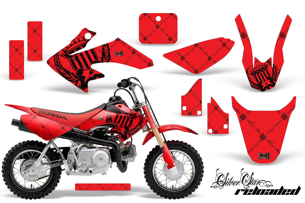 Dirt Bike Graphics Kit Decal Wrap For Honda CRF50 CRF 50 2014-2018 RELOADED BLACK RED-atv motorcycle utv parts accessories gear helmets jackets gloves pantsAll Terrain Depot